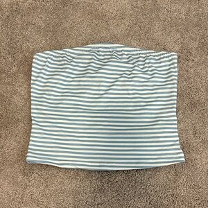 SHEIN Blue and White Striped Crop Top